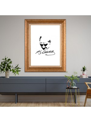 Giyense Altın Varaklı Çerçeveli Paspartulu Tablo NS502