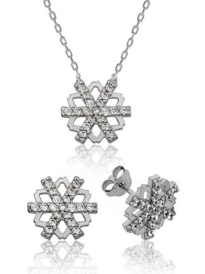 DMR Elegance Gümüş Kar Tanesi Bayan Set