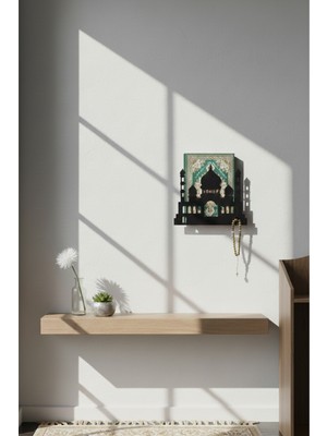 Grandmix Cami Silüetli Metal Kitaplık Kur'an-I Kerim Standı ve Tespih Askısı