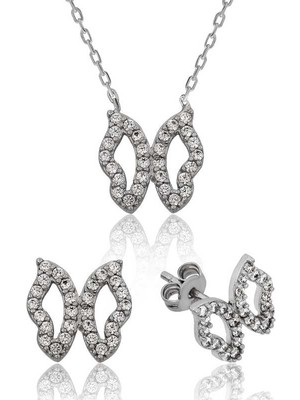 DMR Elegance Gümüş Kelebek Bayan Set