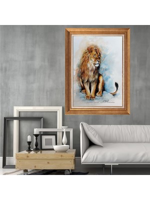 Giyense Altın Varaklı Çerçeveli Paspartulu Tablo NS184