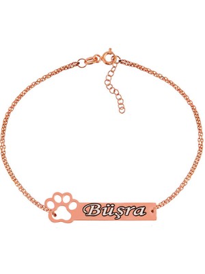 DMR Elegance Gümüş Rose Kişiye Özel Isimli Bayan Bileklik