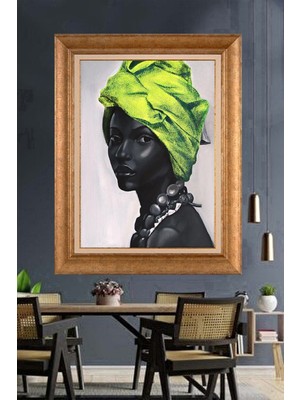 Giyense Altın Varaklı Çerçeveli Paspartulu Tablo NS1729