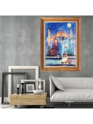 Giyense Altın Varaklı Çerçeveli Paspartulu Tablo NS210