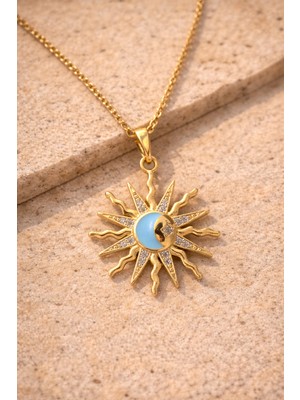 Adanova Concept Güneş Taşlı Paslanmaz Çelik Kolye