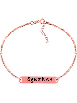 DMR Elegance Gümüş Rose Kişiye Özel Isimli Bayan Bileklik