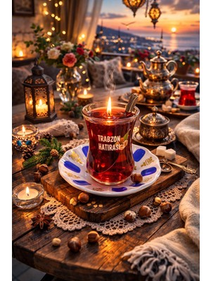 Seymen Bıçakçılık Trabzon Hatırası Yazılı Çay Bardağı Mumluk – Dekoratif Cam Mumluk