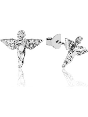 DMR Elegance Gümüş Melek Çivili Küpe