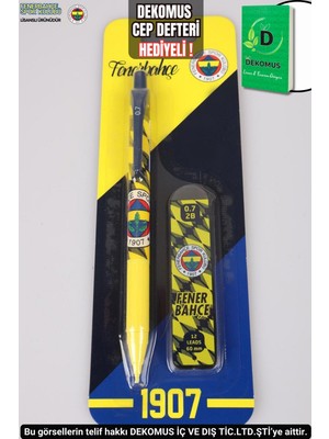 "dekomus Cep Defteri Hediyeli"lisanslı Fenerbahçe Versatil Uçlu Kalem ve 0.7 mm Uç 2'li Set