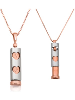 DMR Elegance Gümüş Kalpli Çubuk Kolye