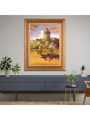 Giyense Altın Varaklı Çerçeveli Paspartulu Tablo NS320