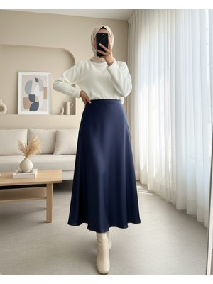 Moda Morfo Beli Lastikli Saten Etek -Laci