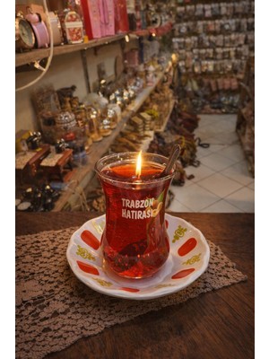 Seymen Bıçakçılık Trabzon Hatırası Yazılı Çay Bardağı Mumluk – Dekoratif Cam Mumluk