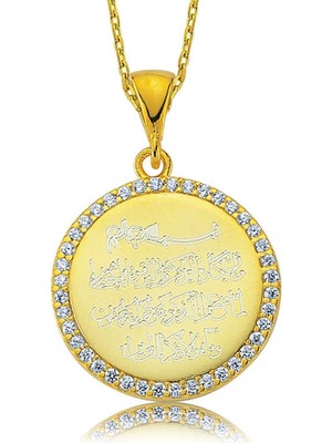 DMR Elegance Gümüş Taşlı Nazar Duası Bayan Kolye