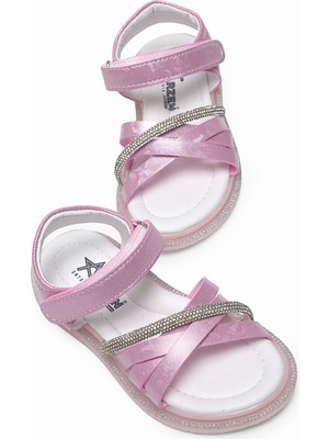 Tonny Black Çocuk Unisex Pembe Çoçuk Çarpraz Bağlı Sandalet