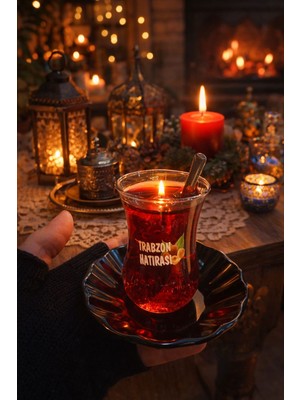 Seymen Bıçakçılık Trabzon Hatırası Yazılı Çay Bardağı Mumluk – Dekoratif Cam Mumluk