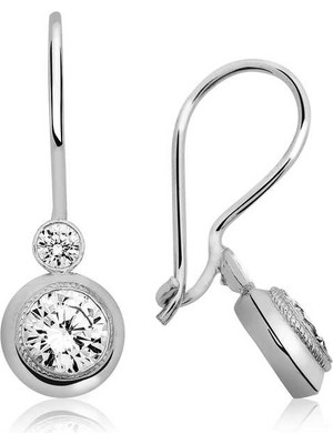 DMR Elegance Gümüş Sallantılı Tek Taş Küpe