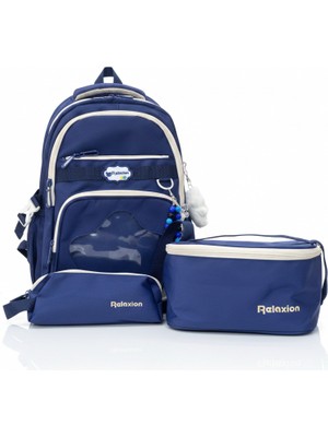 Relaxion 3'lü Set Aksesuarlı Çocuk Ilkokul Çantası Kalemlikli Beslenme Çantalı Sırt Çantası 1920