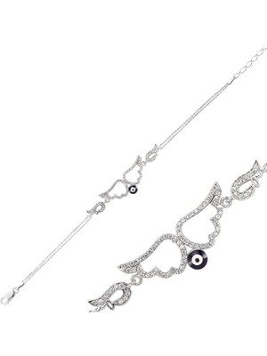 DMR Elegance Gümüş Melek Kanadı Bayan Bileklik