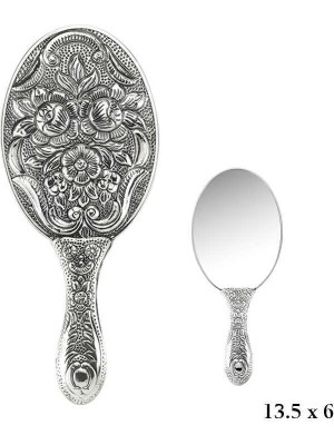 DMR Elegance Manolya Motifli Gümüş El Aynası