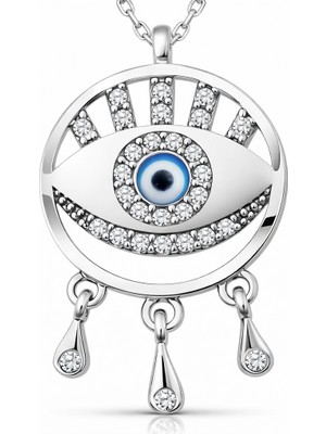 DMR Elegance Gümüş Nazarlı Göz Kolye
