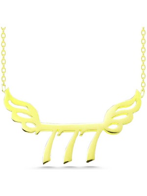 DMR Elegance Gümüş Gold 777 Melek Sayısı Kadın Kolye