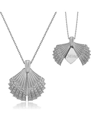 DMR Elegance Gümüş Kişiye Özel Istiridye Bayan Kolye