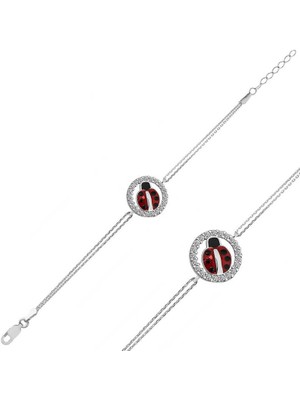 DMR Elegance Gümüş Uğur Böceği Bayan Bileklik