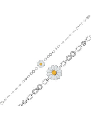 DMR Elegance Gümüş Papatya Bayan Bileklik