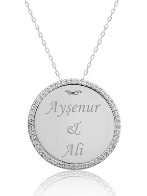 DMR Elegance Gümüş Taşlı Kişiye Özel Isimli Bayan Kolye