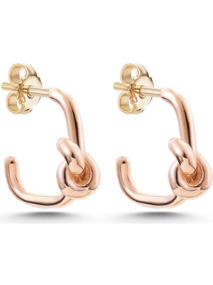 DMR Elegance Gümüş Rose Düğüm Kadın Küpe