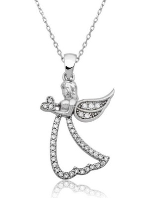 DMR Elegance Gümüş Kanatlı Melek Kolye
