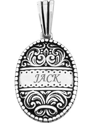 DMR Elegance Gümüş Kişiye Özel Erkek Kolye Ucu