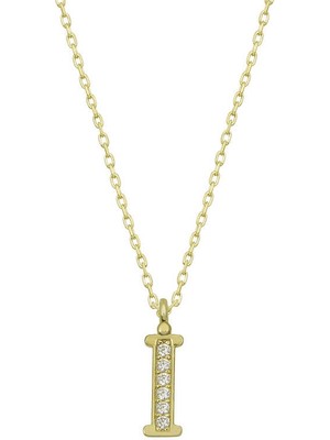 DMR Elegance Gümüş Gold İ Harfi Kadın Kolye