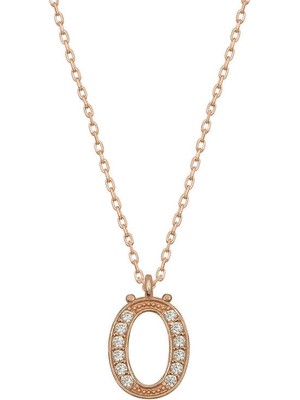 DMR Elegance Gümüş Rose Ö Harfi Kadın Kolye