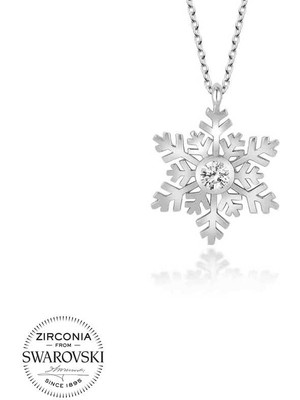 DMR Elegance Swarovski Taşlı Gümüş Kartanesi Bayan Kolye