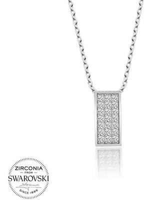 DMR Elegance Swarovski Taşlı Gümüş Sırataş Bayan Kolye