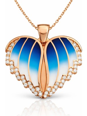 DMR Elegance Gümüş Rose Kalpli Isimli Bayan Kolye