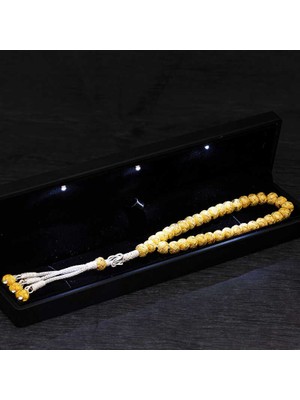 DMR Elegance Gümüş Işıklı Kutulu Altın Kaplama Trabzon Kazaziye Tesbih