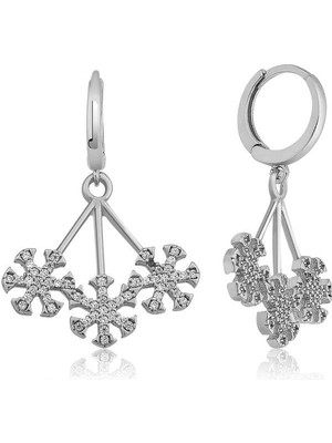 DMR Elegance Gümüş Üç Kar Taneli Küpe