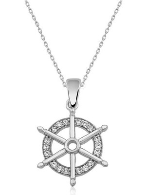 DMR Elegance Gümüş Gemi Dümeni Kolye