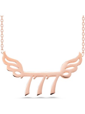 DMR Elegance Gümüş Rose 777 Melek Sayısı Kadın Kolye