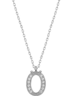 DMR Elegance Gümüş Rodyum Ö Harfi Kadın Kolye