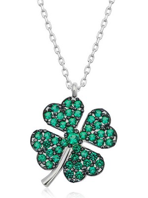 DMR Elegance Gümüş Dört Yapraklı Yonca Kadın Kolye