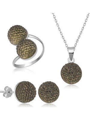 DMR Elegance Gümüş Kristal Kadın Set