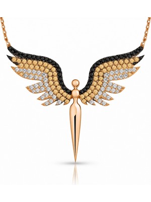 DMR Elegance ​gümüş Rose Mikail Meleği Bayan Kolye