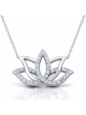 DMR Elegance Gümüş Lotus Çiçeği Kolye