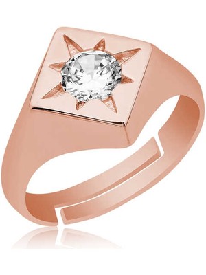 DMR Elegance ​gümüş Ayarlanabilir Rose Kutup Yıldızı Şovalye Yüzük