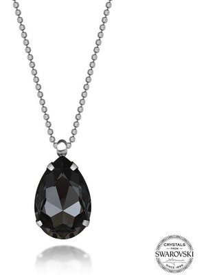 DMR Elegance Crystal Taşlı Top Zincir Damla Gümüş Kadın Kolye