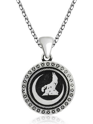 DMR Elegance ​​gümüş Hilal Bozkurt Kolye